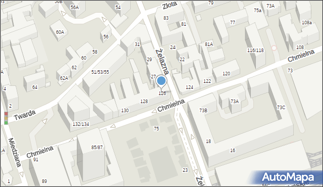 Warszawa, Chmielna, 126, mapa Warszawy