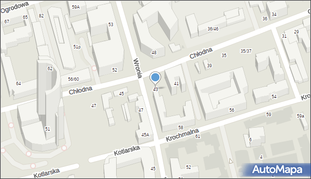 Warszawa, Chłodna, 43, mapa Warszawy