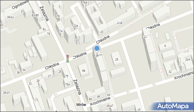 Warszawa, Chłodna, 15, mapa Warszawy