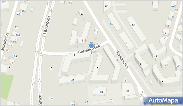 Warszawa, Chrzanowska, 1, mapa Warszawy