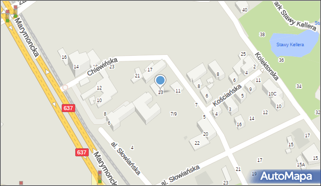 Warszawa, Chlewińska, 13, mapa Warszawy