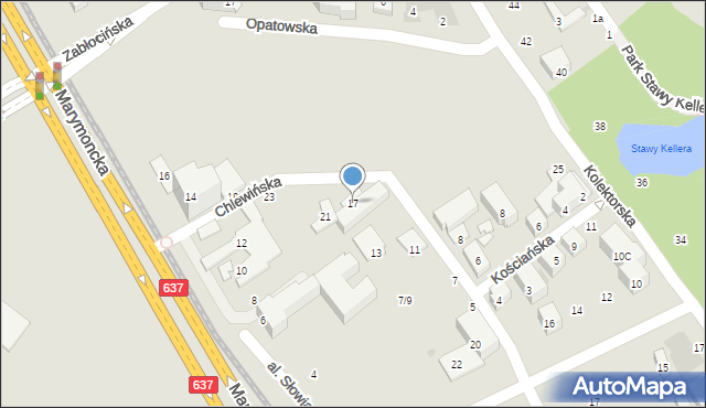 Warszawa, Chlewińska, 17, mapa Warszawy