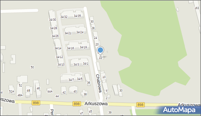 Warszawa, Chabrowa, 12, mapa Warszawy