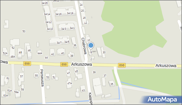 Warszawa, Chabrowa, 4, mapa Warszawy