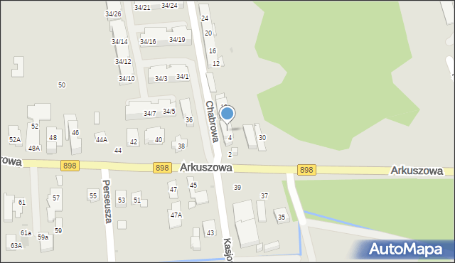 Warszawa, Chabrowa, 6, mapa Warszawy