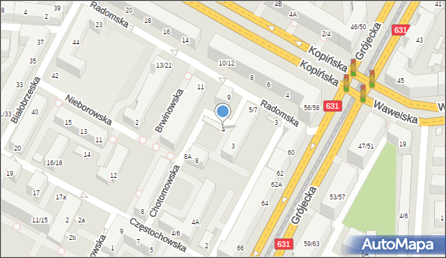 Warszawa, Chotomowska, 4, mapa Warszawy