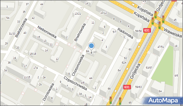 Warszawa, Chotomowska, 8, mapa Warszawy