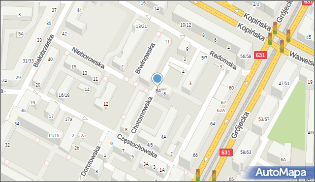Warszawa, Chotomowska, 8A, mapa Warszawy