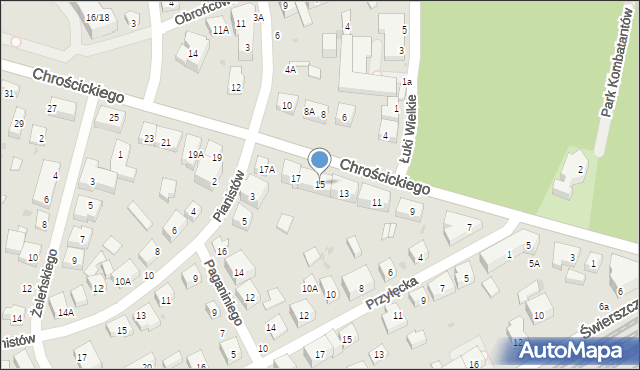 Warszawa, Chrościckiego Juliana, ks., 15, mapa Warszawy