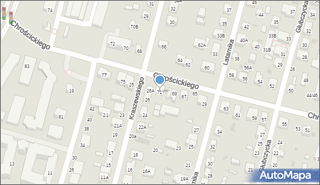 Warszawa, Chrościckiego Juliana, ks., 71, mapa Warszawy