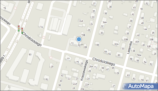 Warszawa, Chrościckiego Juliana, ks., 70, mapa Warszawy