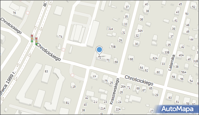 Warszawa, Chrościckiego Juliana, ks., 72, mapa Warszawy