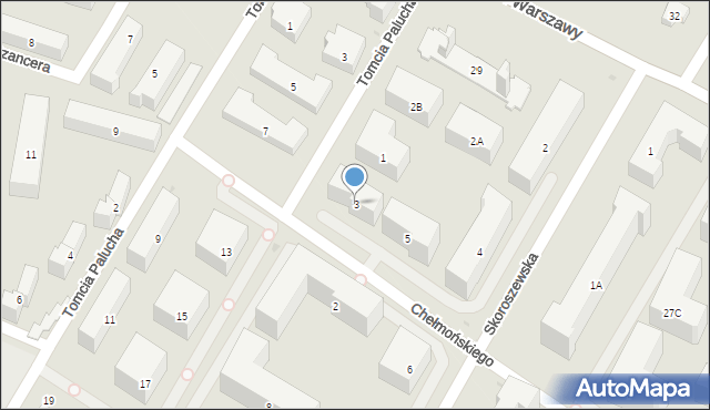 Warszawa, Chełmońskiego Józefa, 3, mapa Warszawy
