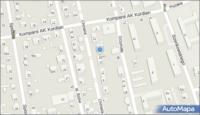 Warszawa, Chmiela Józefa, 16, mapa Warszawy