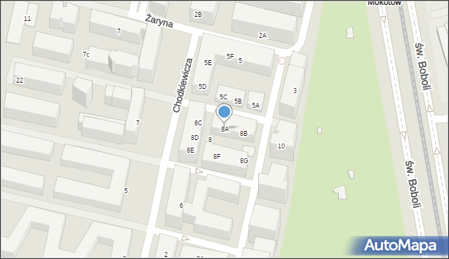 Warszawa, Chodkiewicza Jana Karola, hetm., 8A, mapa Warszawy