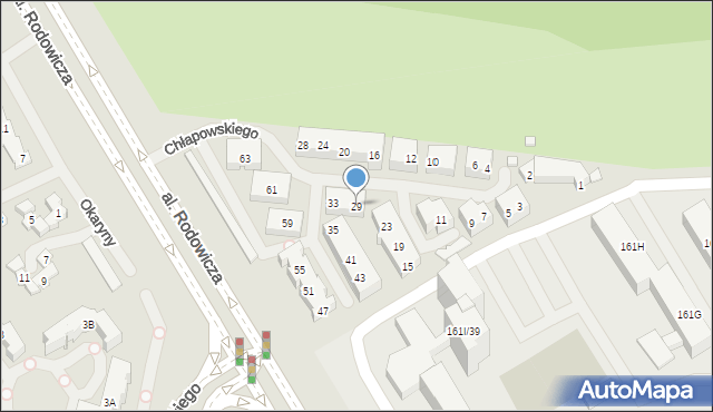 Warszawa, Chłapowskiego Dezyderego, gen., 29, mapa Warszawy