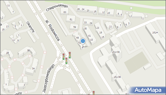 Warszawa, Chłapowskiego Dezyderego, gen., 47, mapa Warszawy