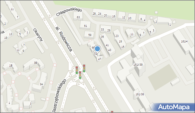 Warszawa, Chłapowskiego Dezyderego, gen., 49, mapa Warszawy