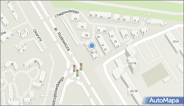 Warszawa, Chłapowskiego Dezyderego, gen., 51, mapa Warszawy