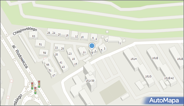 Warszawa, Chłapowskiego Dezyderego, gen., 9, mapa Warszawy