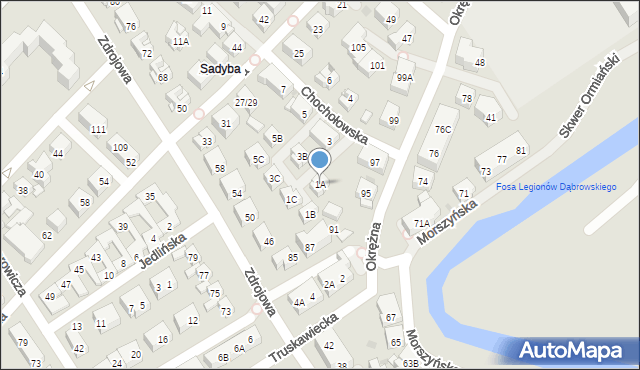 Warszawa, Chochołowska, 1A, mapa Warszawy