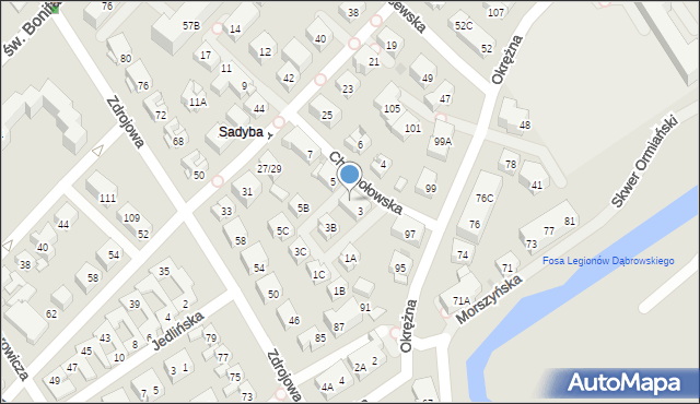 Warszawa, Chochołowska, 3A, mapa Warszawy