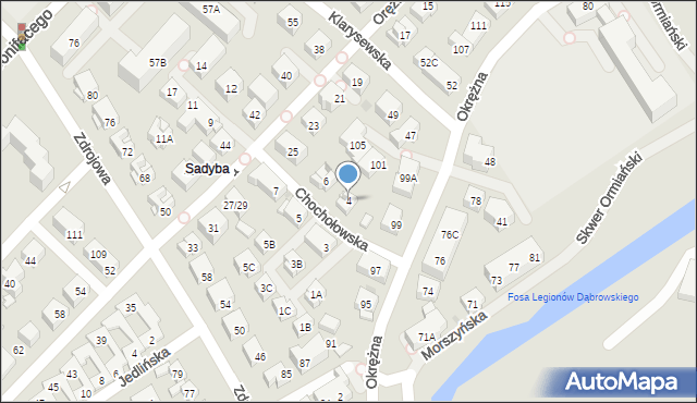 Warszawa, Chochołowska, 4, mapa Warszawy