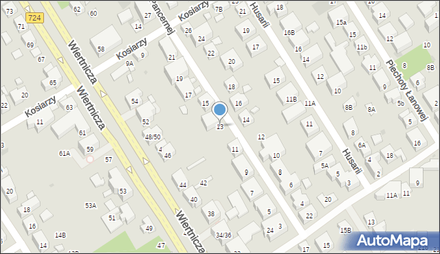 Warszawa, Chorągwi Pancernej, 13, mapa Warszawy