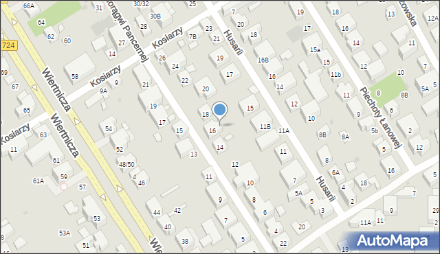 Warszawa, Chorągwi Pancernej, 16A, mapa Warszawy
