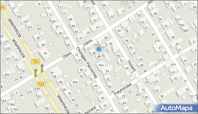 Warszawa, Chorągwi Pancernej, 56, mapa Warszawy