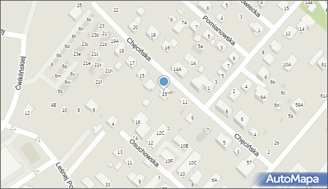 Warszawa, Chęcińska, 13, mapa Warszawy