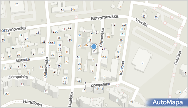 Warszawa, Chyrowska, 9, mapa Warszawy