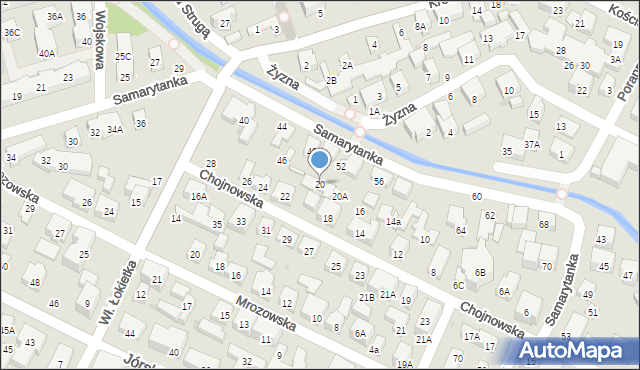 Warszawa, Chojnowska, 20, mapa Warszawy
