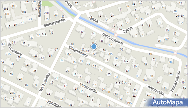 Warszawa, Chojnowska, 22, mapa Warszawy