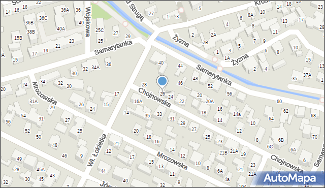 Warszawa, Chojnowska, 26, mapa Warszawy