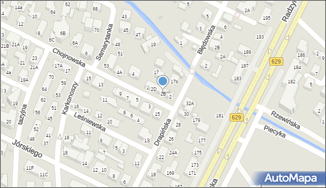 Warszawa, Chojnowska, 2B, mapa Warszawy