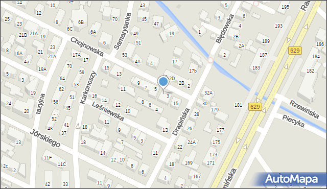 Warszawa, Chojnowska, 3A, mapa Warszawy