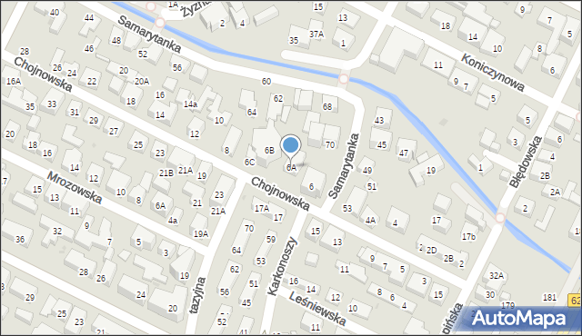 Warszawa, Chojnowska, 6A, mapa Warszawy