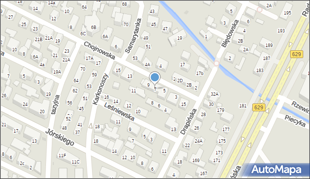 Warszawa, Chojnowska, 7, mapa Warszawy