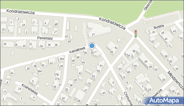 Warszawa, Chmurna, 13, mapa Warszawy