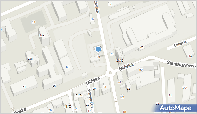 Warszawa, Chodakowska, 35, mapa Warszawy