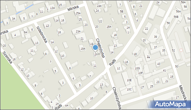 Warszawa, Chełmżyńska, 17, mapa Warszawy