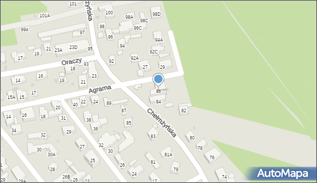 Warszawa, Chełmżyńska, 86, mapa Warszawy
