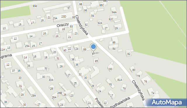 Warszawa, Chełmżyńska, 87, mapa Warszawy