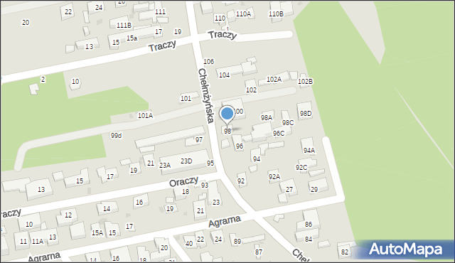 Warszawa, Chełmżyńska, 98, mapa Warszawy