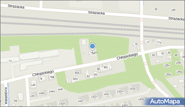 Warszawa, Chłopickiego Józefa, gen., 73A, mapa Warszawy