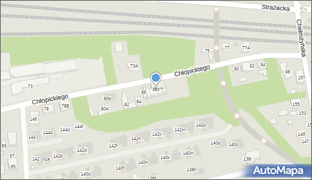 Warszawa, Chłopickiego Józefa, gen., 86c, mapa Warszawy