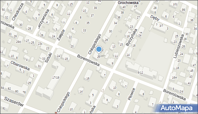 Warszawa, Chłopickiego Józefa, gen., 20, mapa Warszawy