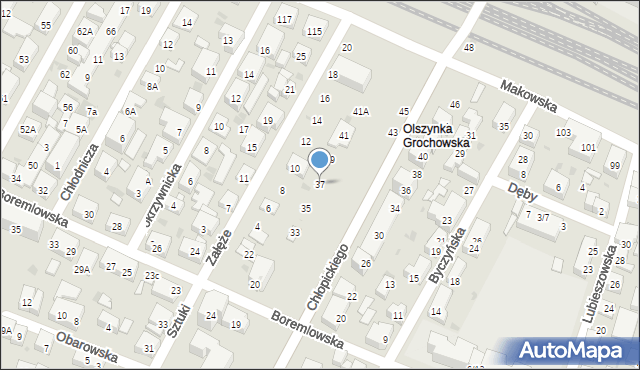 Warszawa, Chłopickiego Józefa, gen., 37, mapa Warszawy