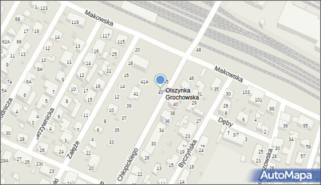 Warszawa, Chłopickiego Józefa, gen., 43, mapa Warszawy